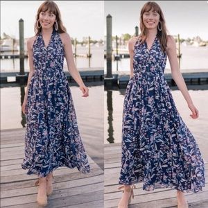 Gal Meets Glam Sienna Floral Halter Maxi Dress